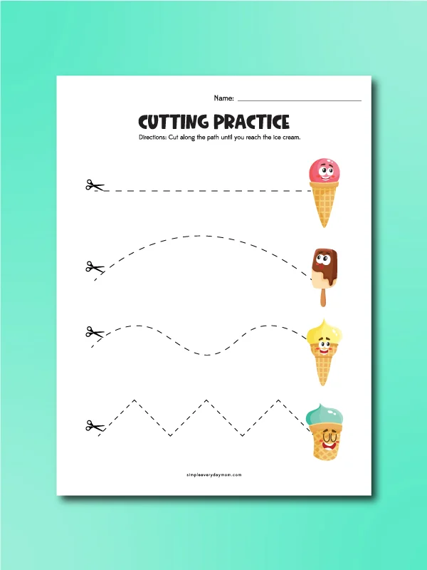 ice cream cutting activity page