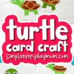 turtle card craft image collage with the words turtle card craft
