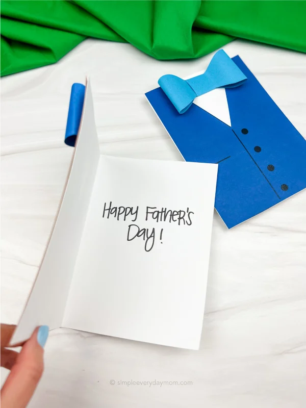 hand opening Father's Day card craft
