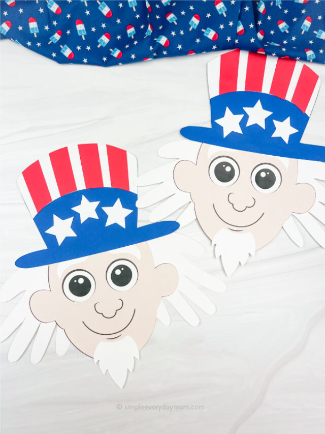 2 handprint Uncle Sam crafts