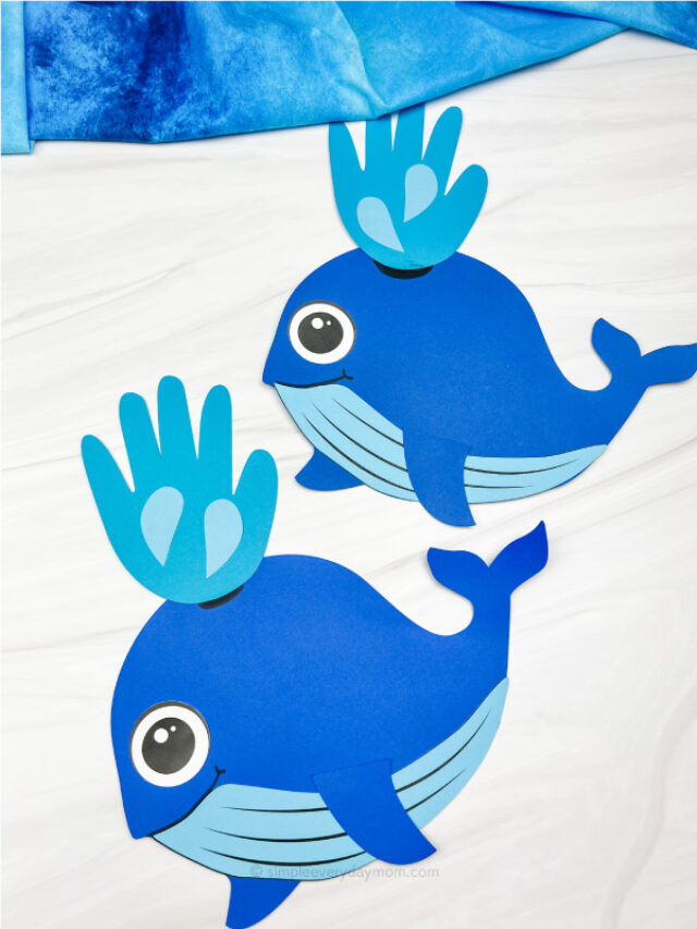 Whale Handprint Craft For Kids [Free Template] Story