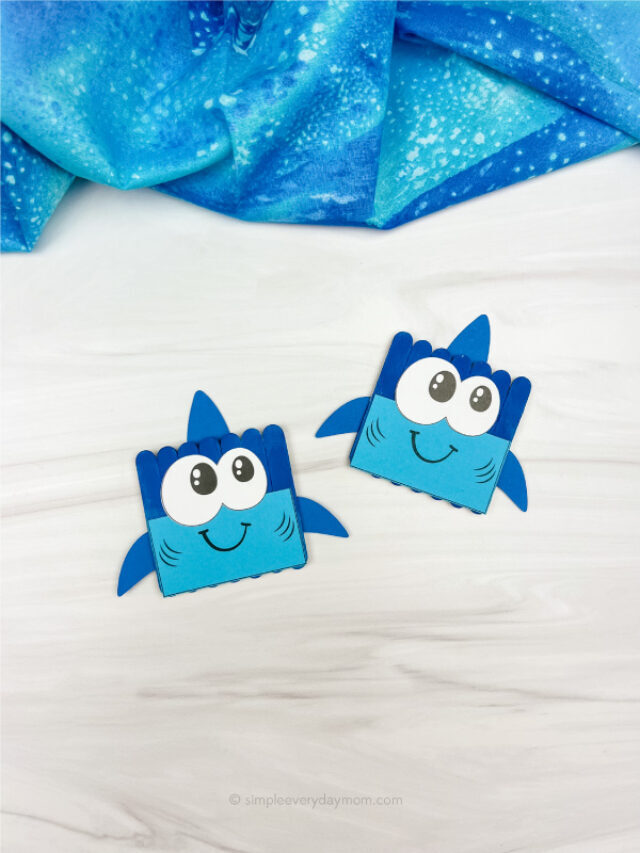 Popsicle Stick Shark Craft For Kids [Free Template] Story
