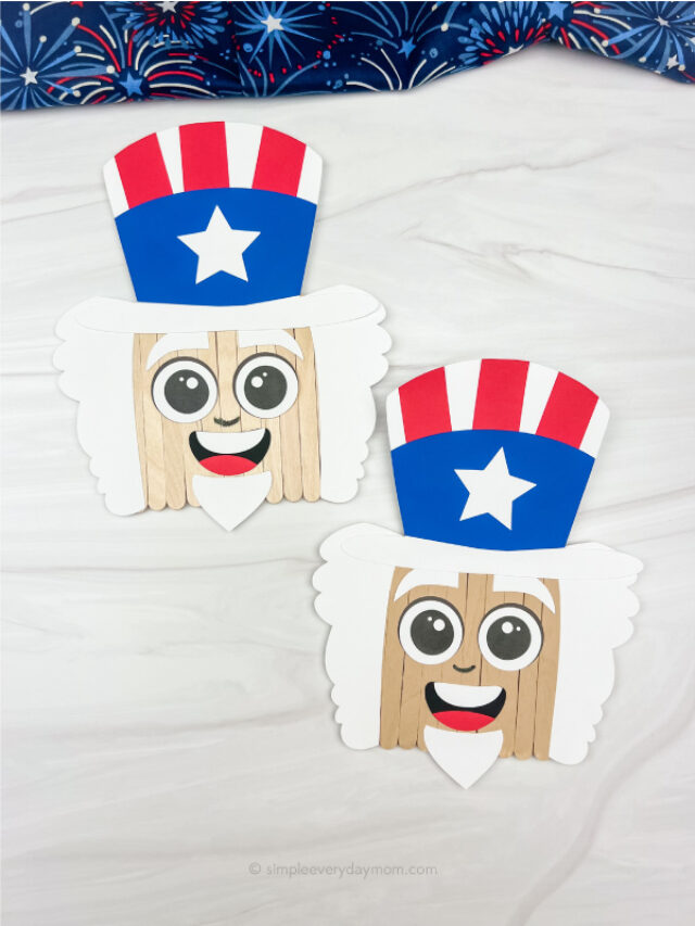 2 popsicle stick Uncle Sam crafts