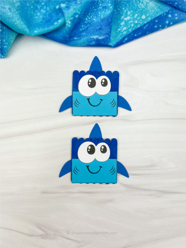Popsicle Stick Shark Craft For Kids [Free Template] Story