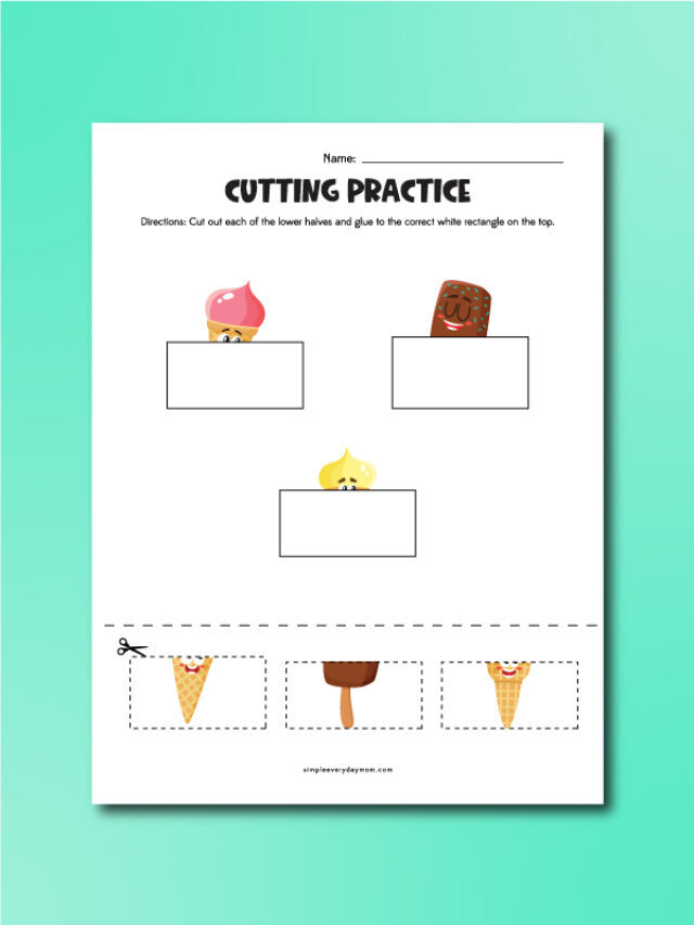 Ice Cream Cutting Activity Pages [Free Printables] Story
