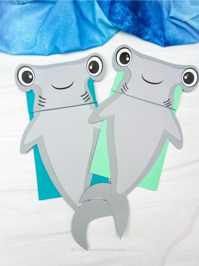 Hammerhead Shark Puppet Craft For Kids [Free Template] Story