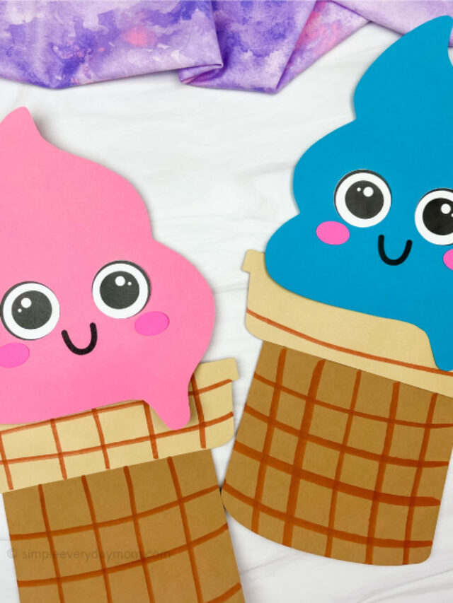 Ice Cream Puppet Craft For Kids [Free Template] Story
