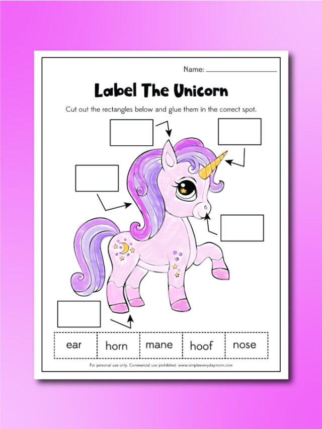Unicorn Worksheets For Kids [Freebie] Story