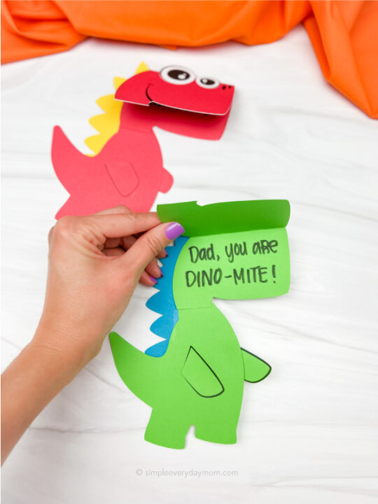 Dinosaur Father's Day Card Craft [Free Template]