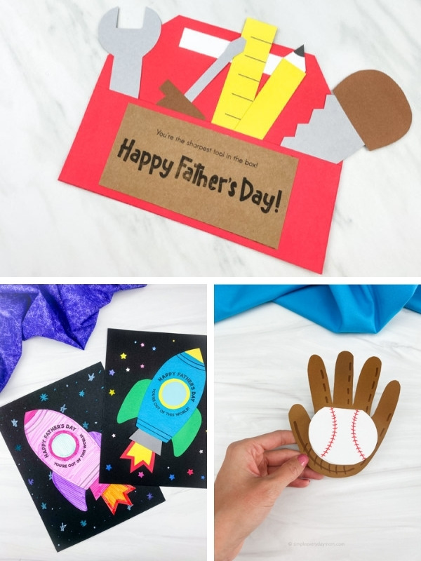 Father's Day kids' craft image collage