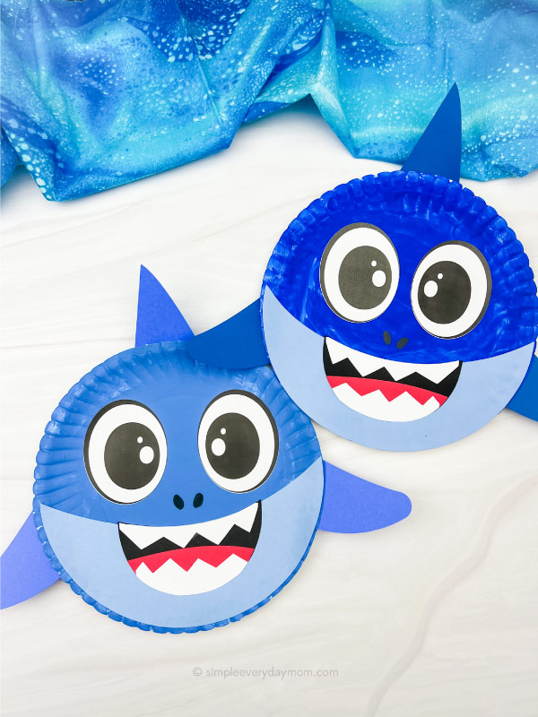 2 paper plate shark crafts