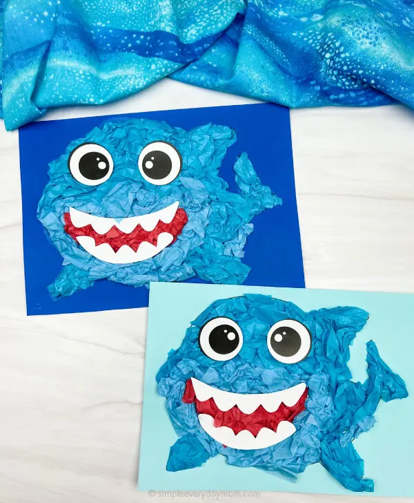 2 shark tissue paper crafts