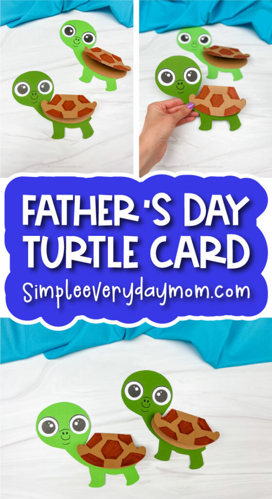 turtle card craft image collage with the words Father's Day turtle card