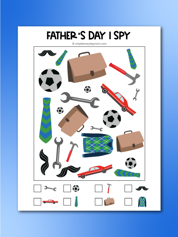 Father's Day I spy printablee