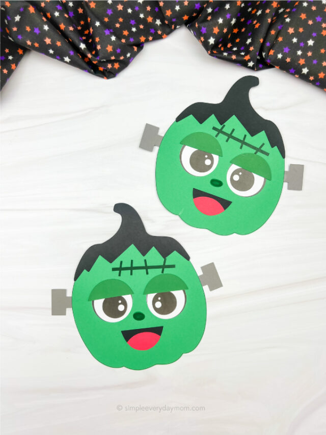 Frankenstein Pumpkin Craft For Kids [Free Template] Story