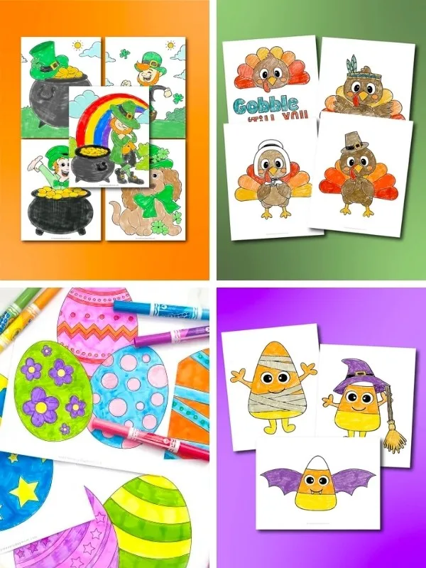 holiday coloring pages image collage