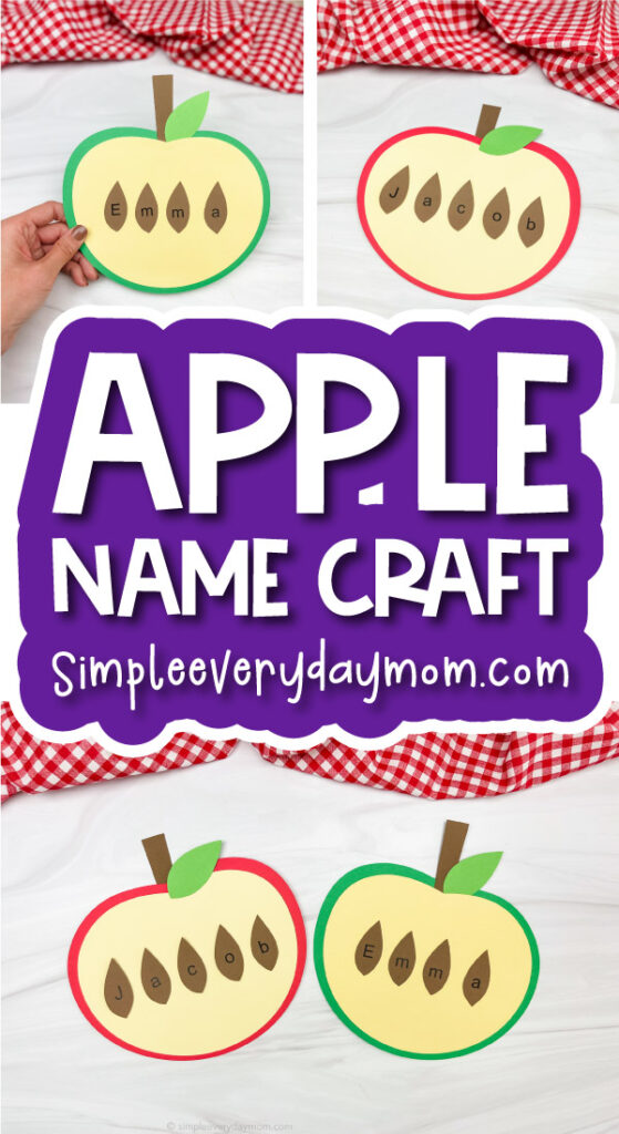 apple craft image collage with the words apple name craft