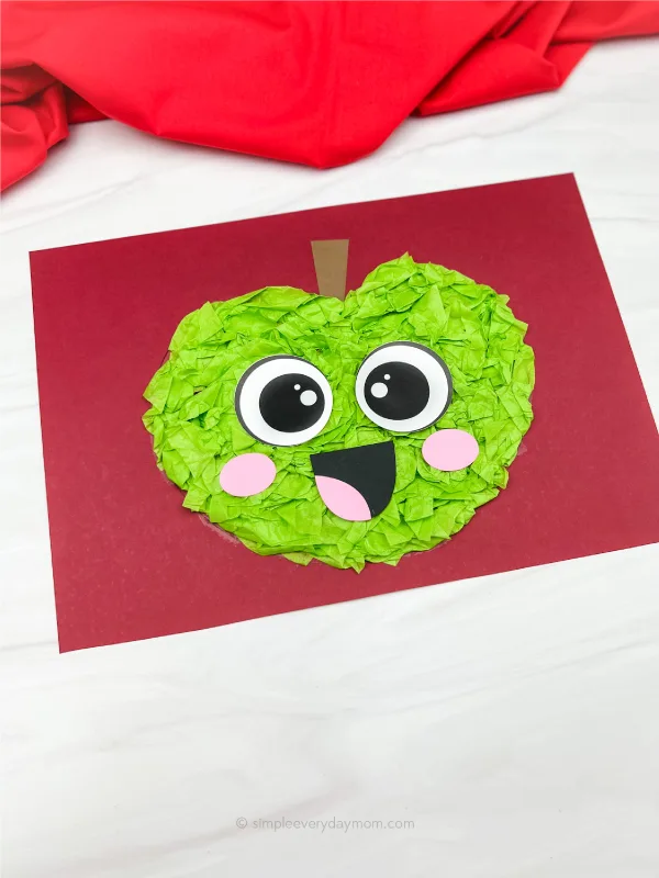 tissue paper apple craft