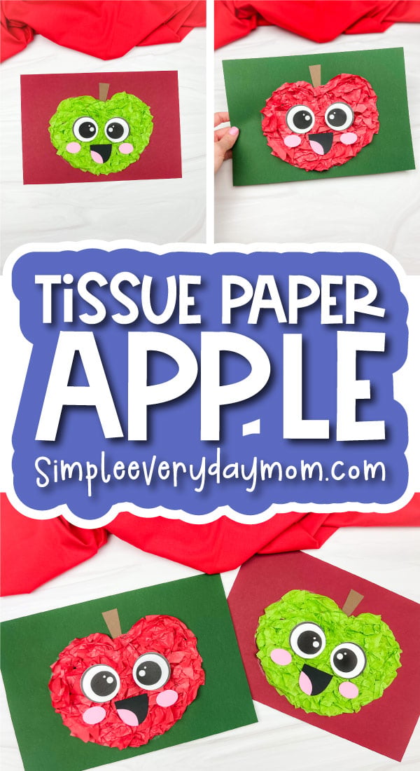 Tissue Paper Apple Craft For Kids [Free Template]