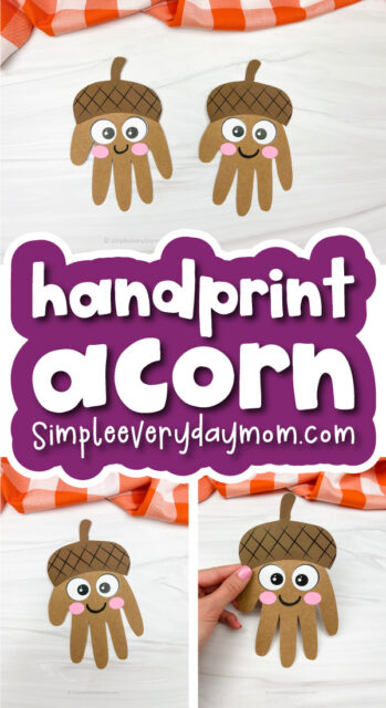 Handprint Acorn Craft For Kids [Free Template]