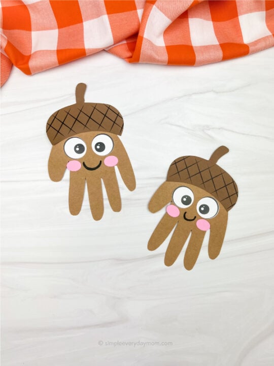 Handprint Acorn Craft For Kids [Free Template]