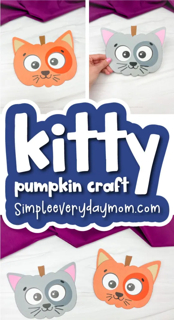 Kitty Pumpkin Craft For Kids [Free Template]