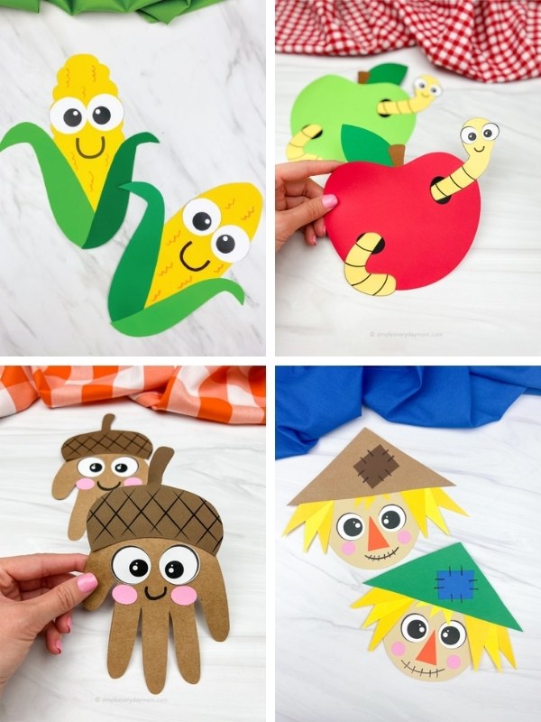 fall kids' craft image collage
