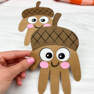 Handprint Acorn Craft For Kids [Free Template]