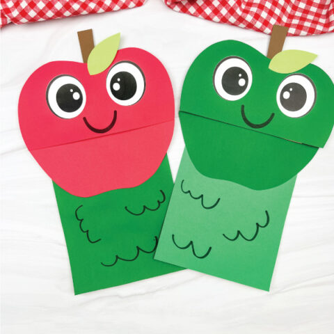 2 paper bag apple crafts