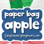 apple puppet craft image collage with the words paper bag apple