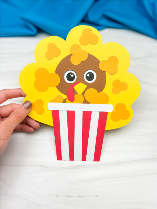 Popcorn Turkey Disguise Craft For Kids [Free Template]