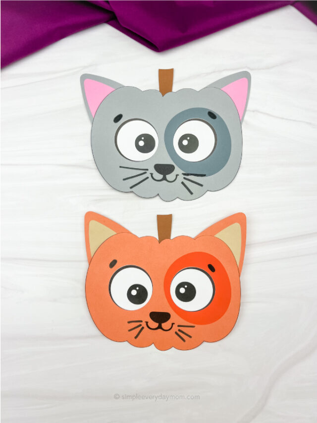 Kitty Pumpkin Craft For Kids [Free Template] Story