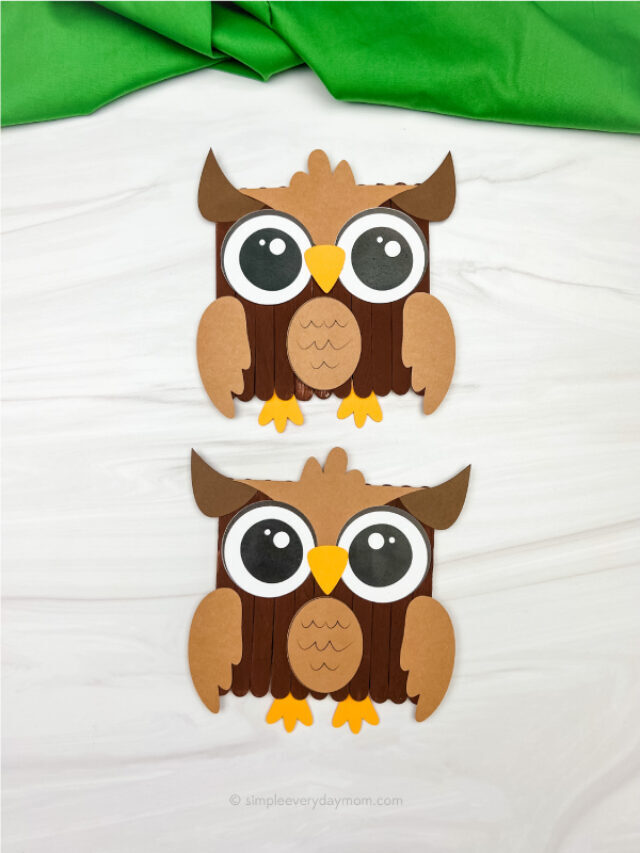 Owl Popsicle Stick Craft For Kids [Free Template] Story
