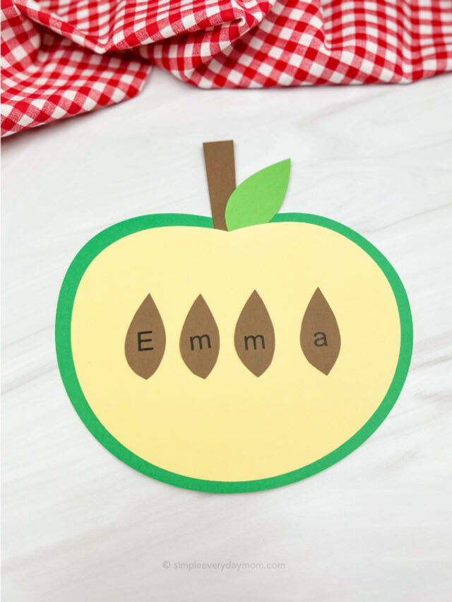 Apple Name Craft For Kids [Free Template] Story