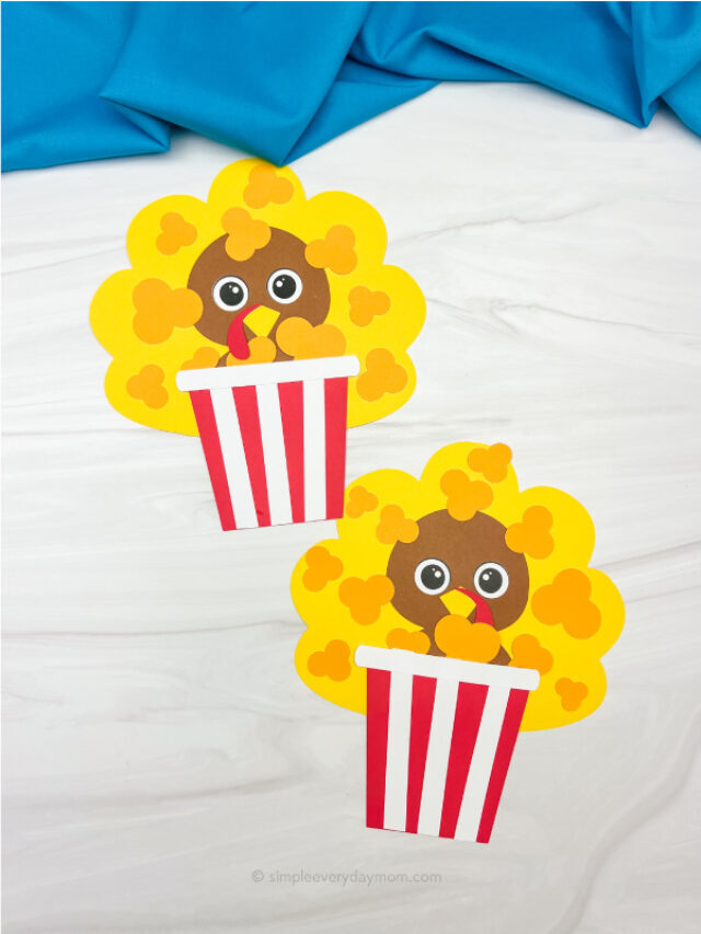 Popcorn Turkey Disguise Craft For Kids [Free Template] Story