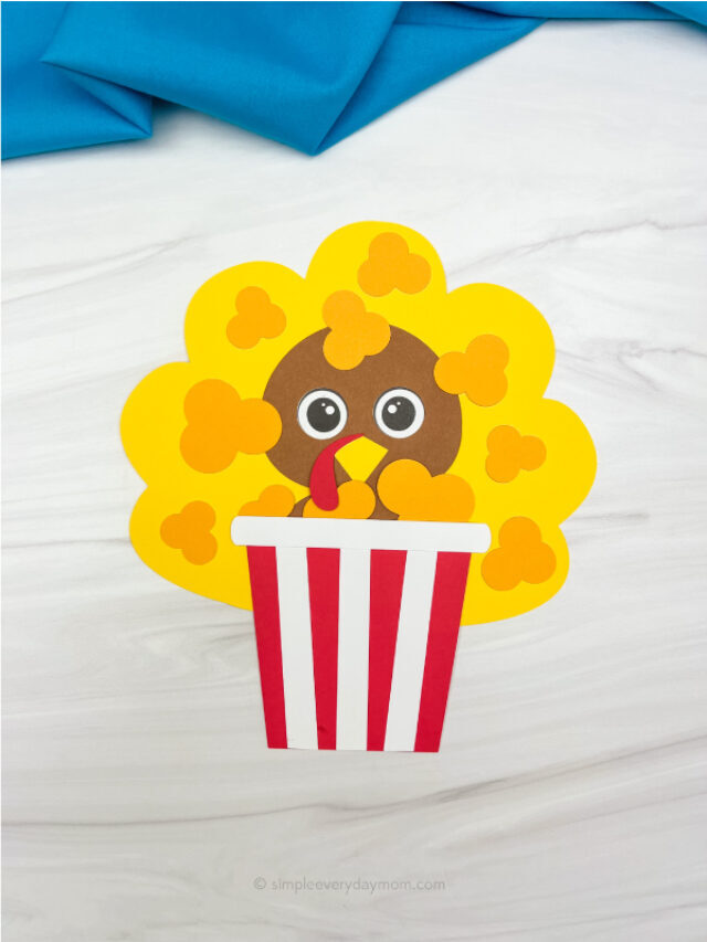 Popcorn Turkey Disguise Craft For Kids [Free Template] Story