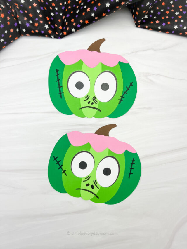 Zombie Pumpkin Craft For Kids [Free Template] Story