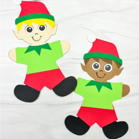 2 elf gingerbread man in disguise crafts