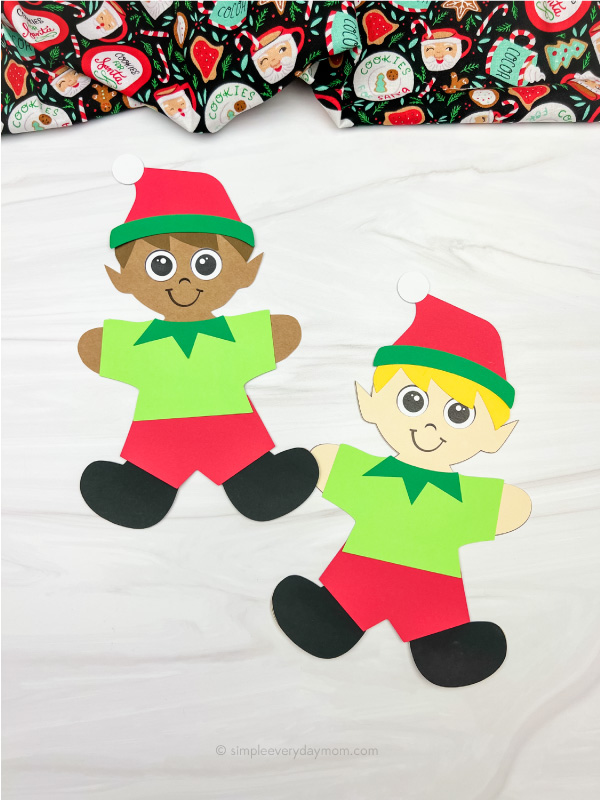 2 elf gingerbread man in disguise crafts