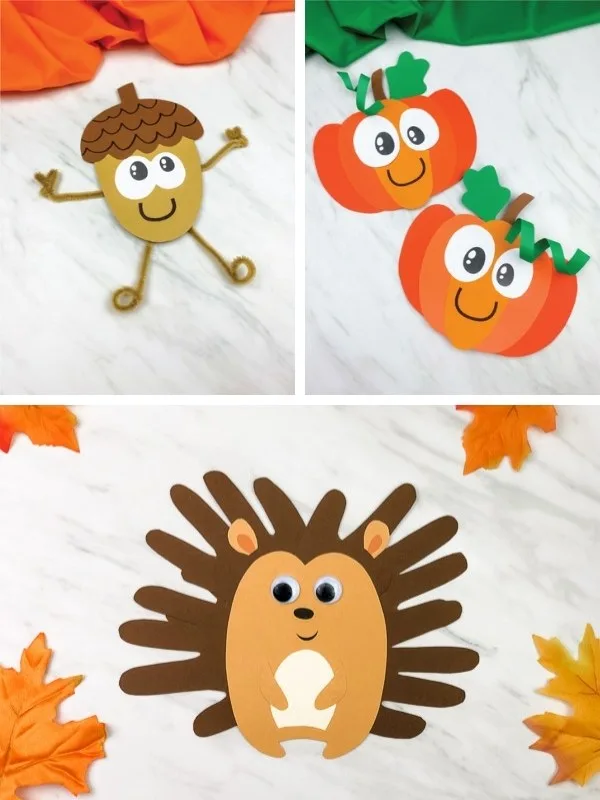 fall kids craft image collage