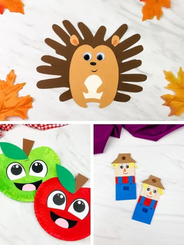 fall crafts for kids image collage