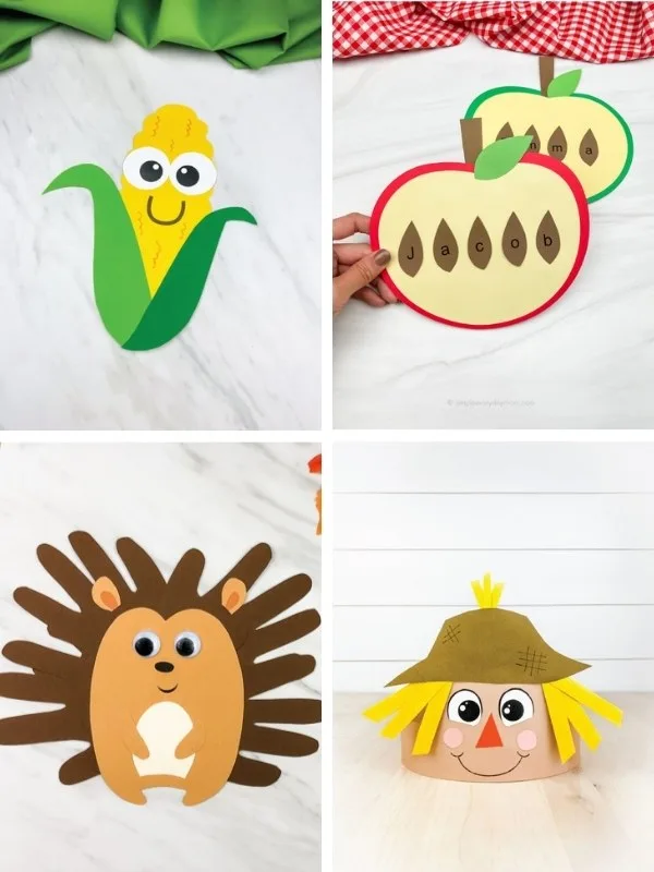 fall kids' craft image collage