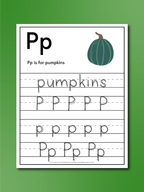 pumpkin handwriting worksheet