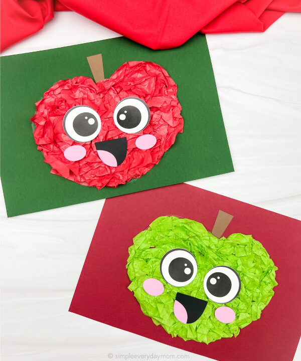 2 tissue paper apple crafts