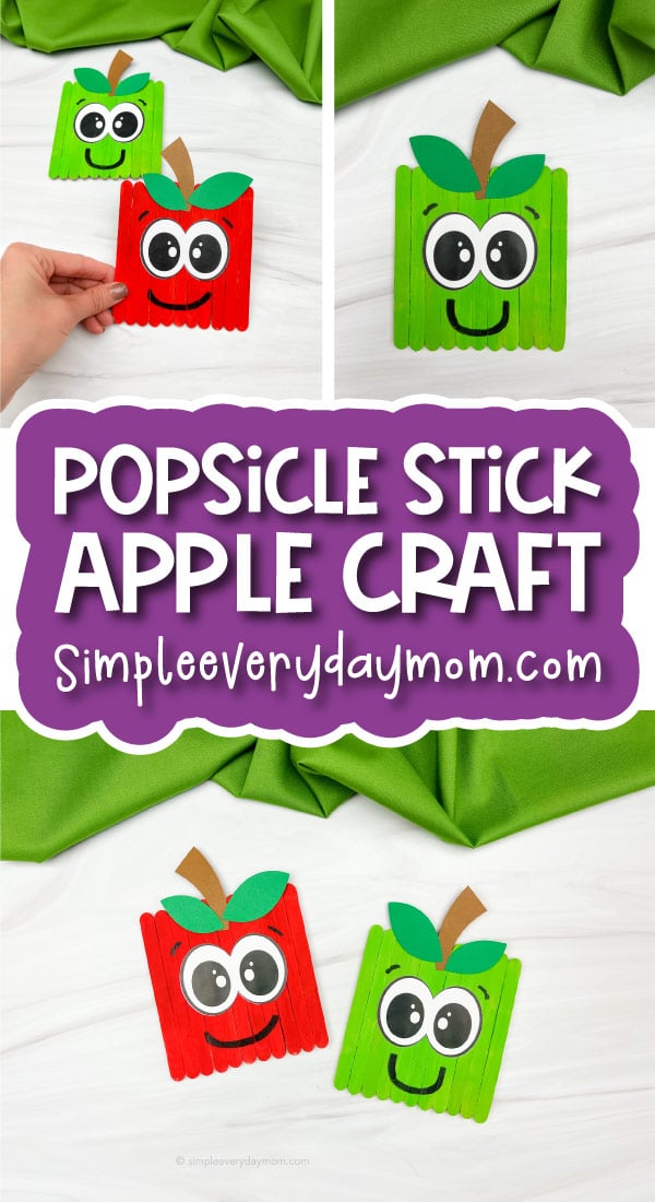 Apple Popsicle Stick Craft For Kids [Free Template]