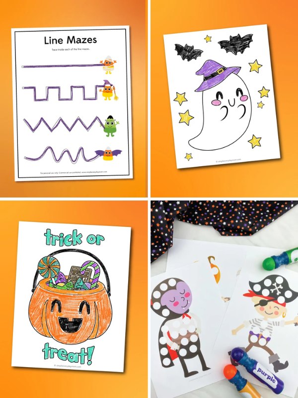 Collage image of the Halloween Activities For Kids