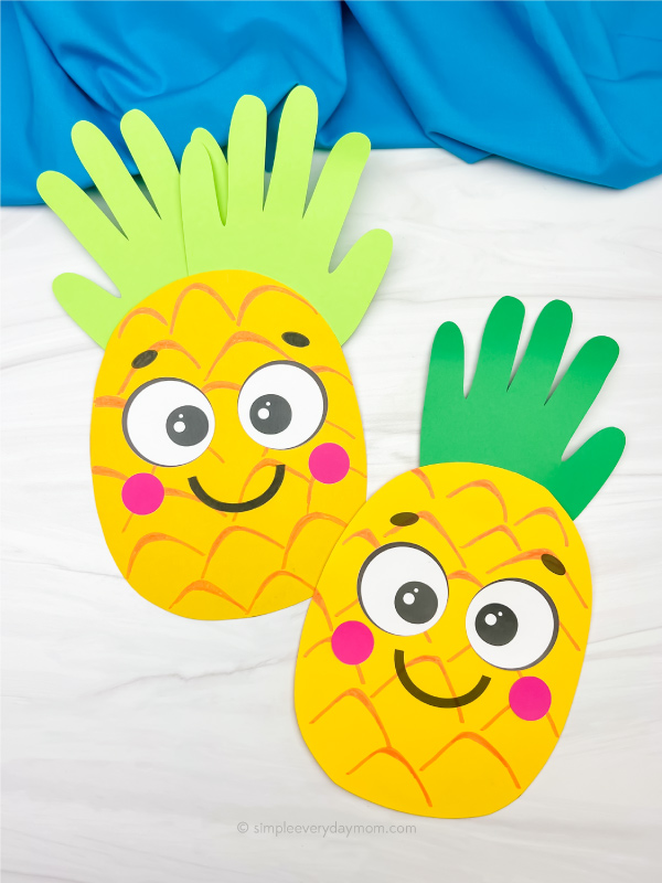 2 handprint pineapple crafts