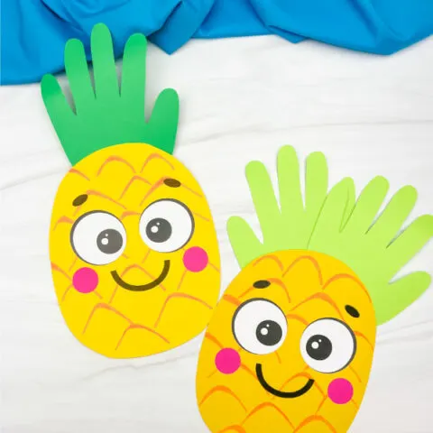2 handprint pineapple crafts