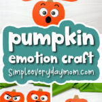 pumpkin craft image collage with the words pumpkin emotion craft