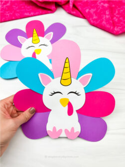 Unicorn Turkey Disguise Craft For Kids [Free Template]